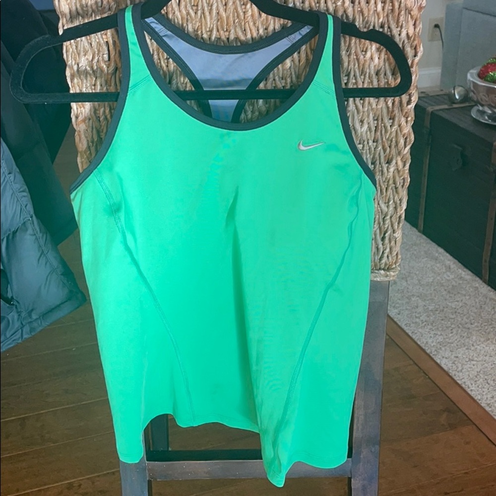 Green Nike Dri Fit workout top